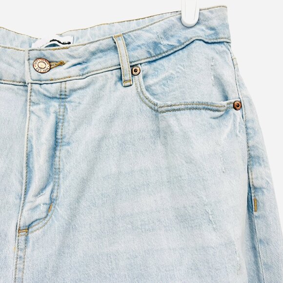 LOFT Women's Distressed High Rise Raw Hem Blue Denim Jeans Size 30/10 W32"xL30" - Picture 5 of 12